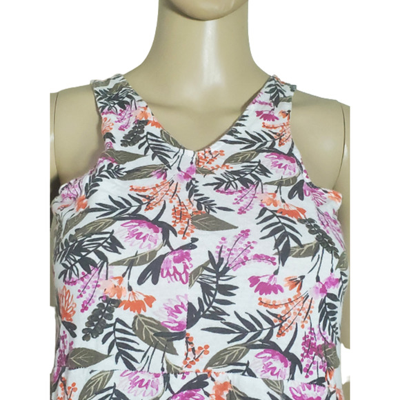 GAP Girl's Multicolor Cotton Floral Print Sleeveless V-Neckline Dress Size XL - Picture 2 of 7